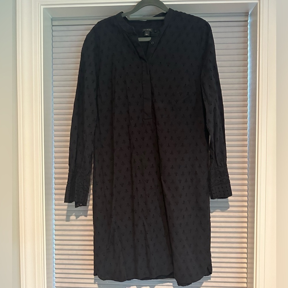 Black eyelet Ann Taylor dress